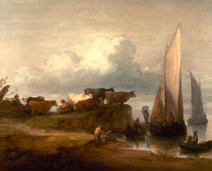 Thomas Gainsborough A Coastal Landscape Norge oil painting art
